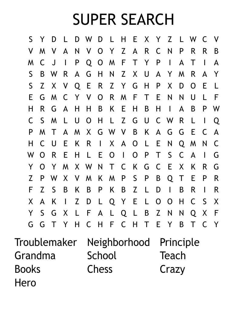 SUPER SEARCH Word Search