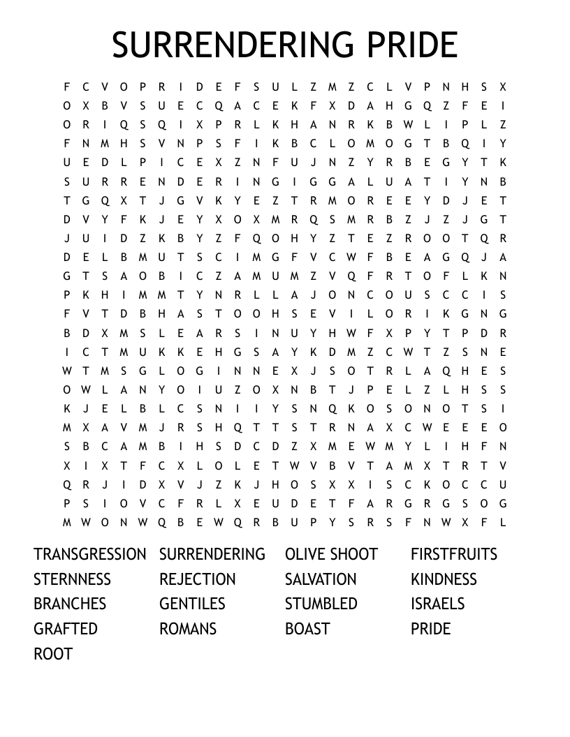 SURRENDERING PRIDE Word Search