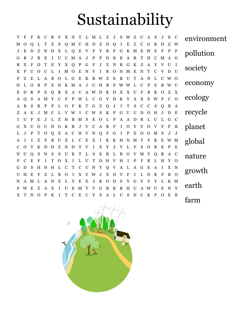 Sustainability Word Search