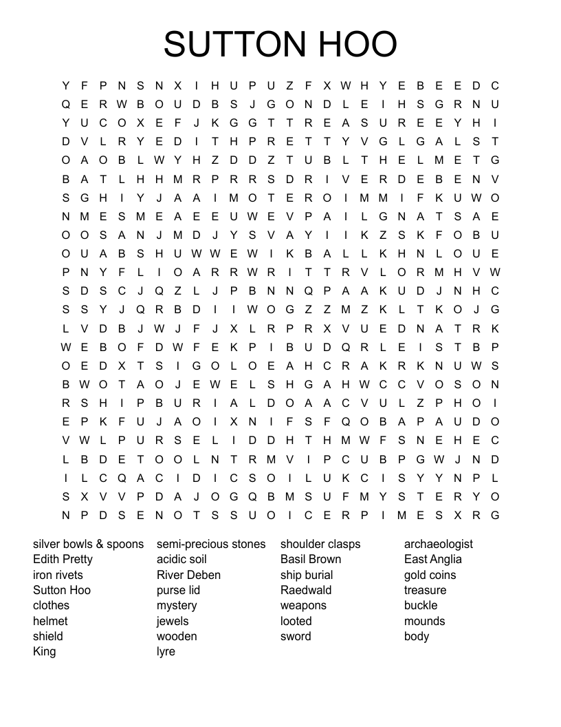 SUTTON HOO Word Search