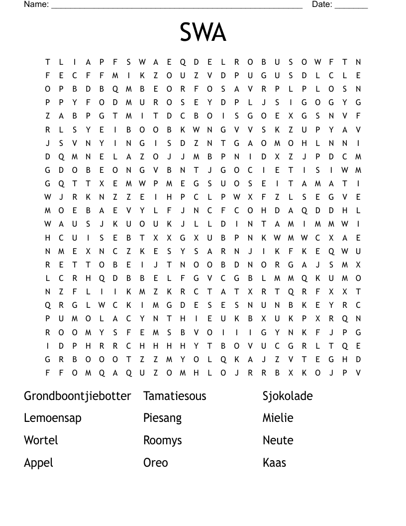 SWA  Word Search