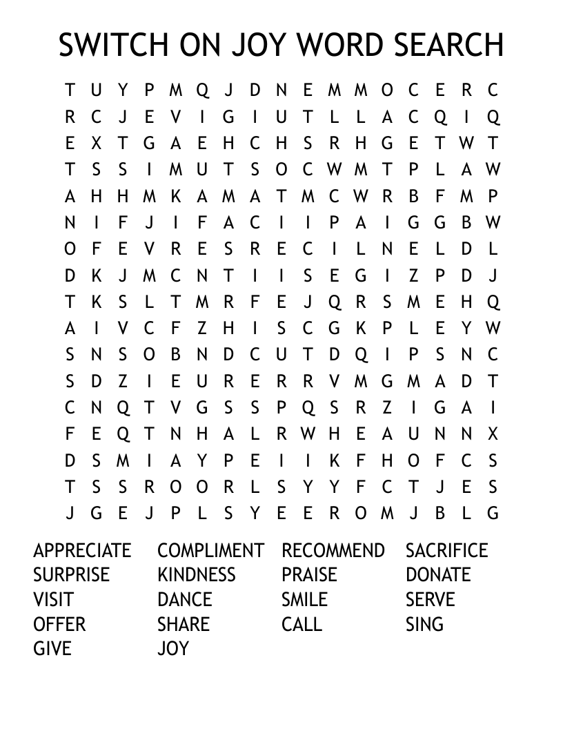 SWITCH ON JOY WORD SEARCH