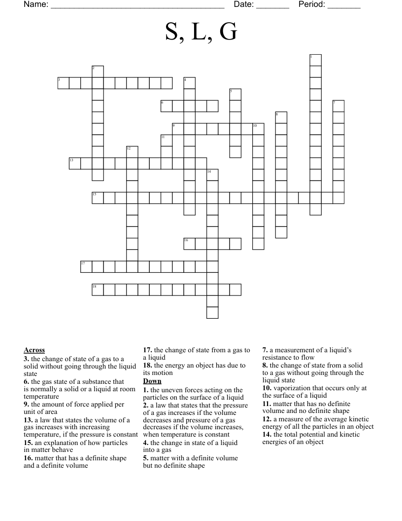 S, L, G Crossword