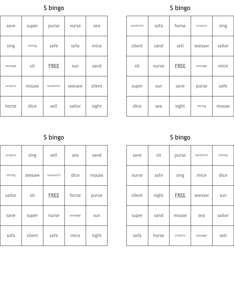 S bingo 