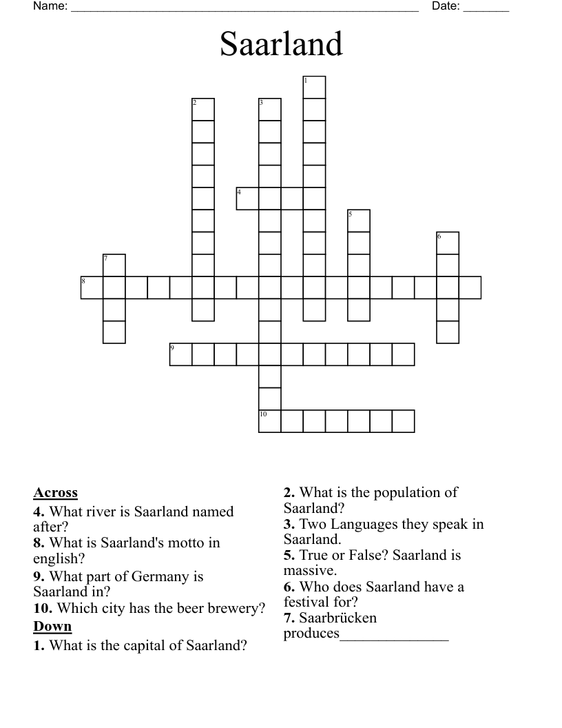 Saarland Crossword