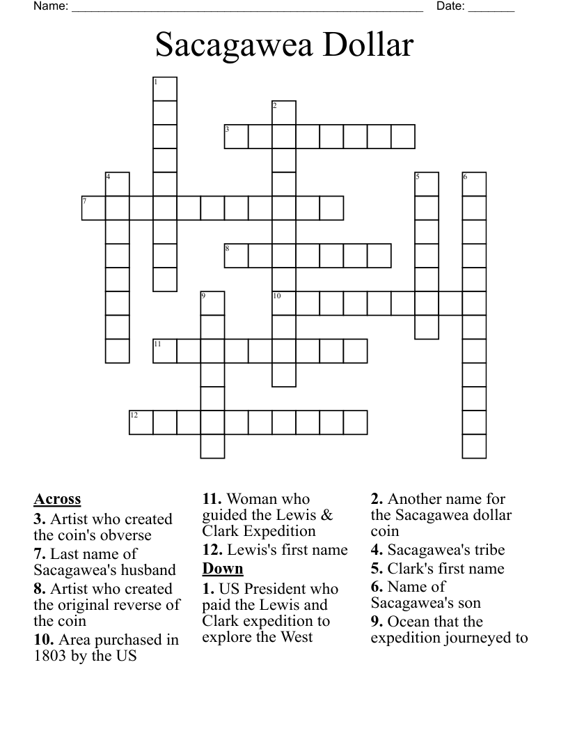 Sacagawea Dollar  Crossword