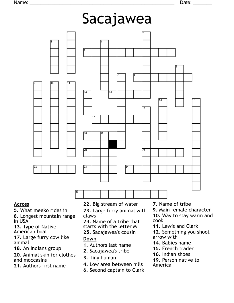 Sacajawea  Crossword