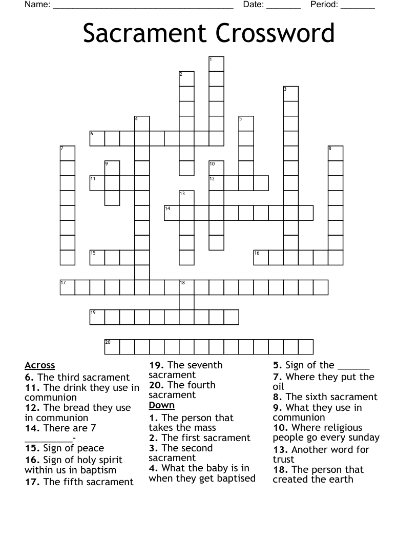 Sacrament Crossword