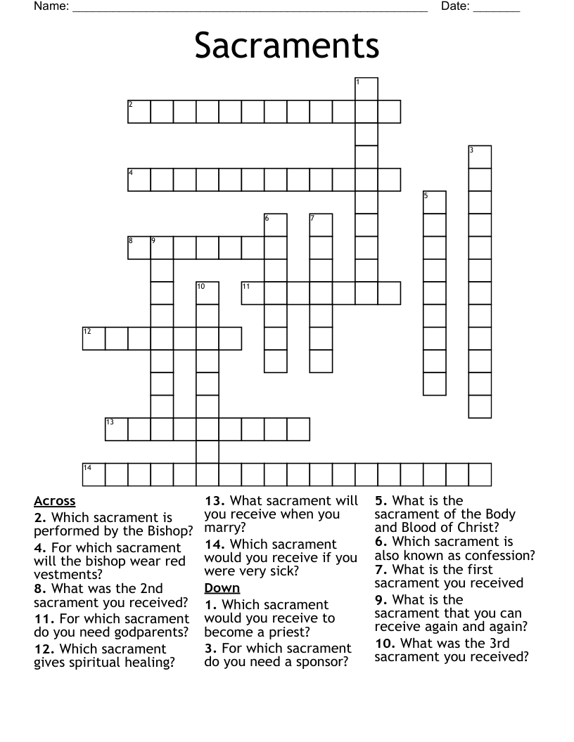 Sacraments Crossword