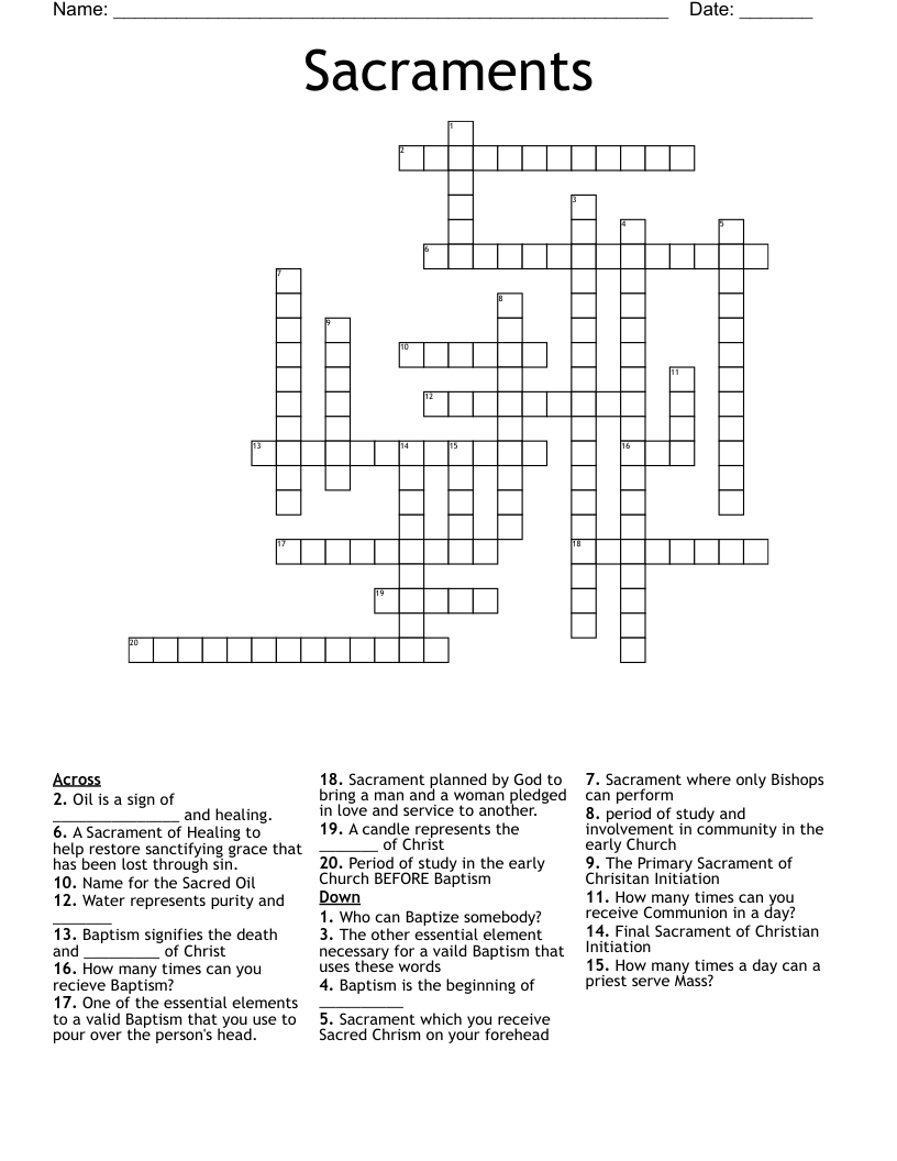 Sacraments Crossword