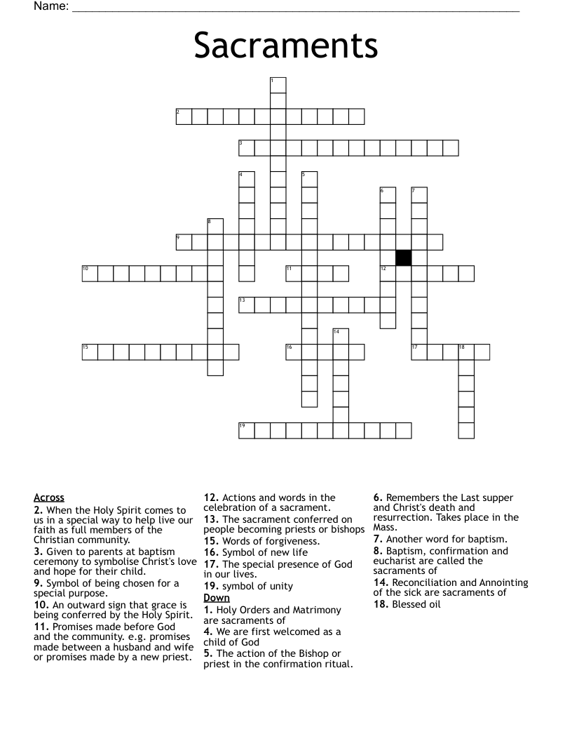 Sacraments Crossword