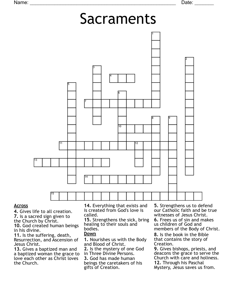 Sacraments Crossword