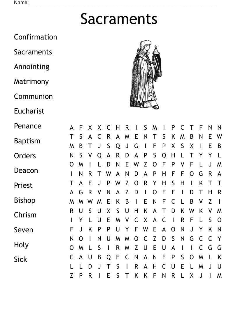 Sacraments Word Search