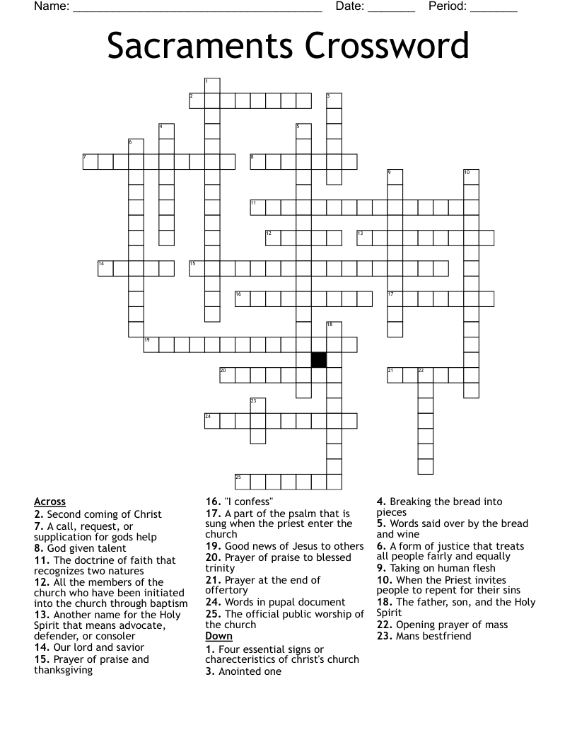 Sacraments Crossword