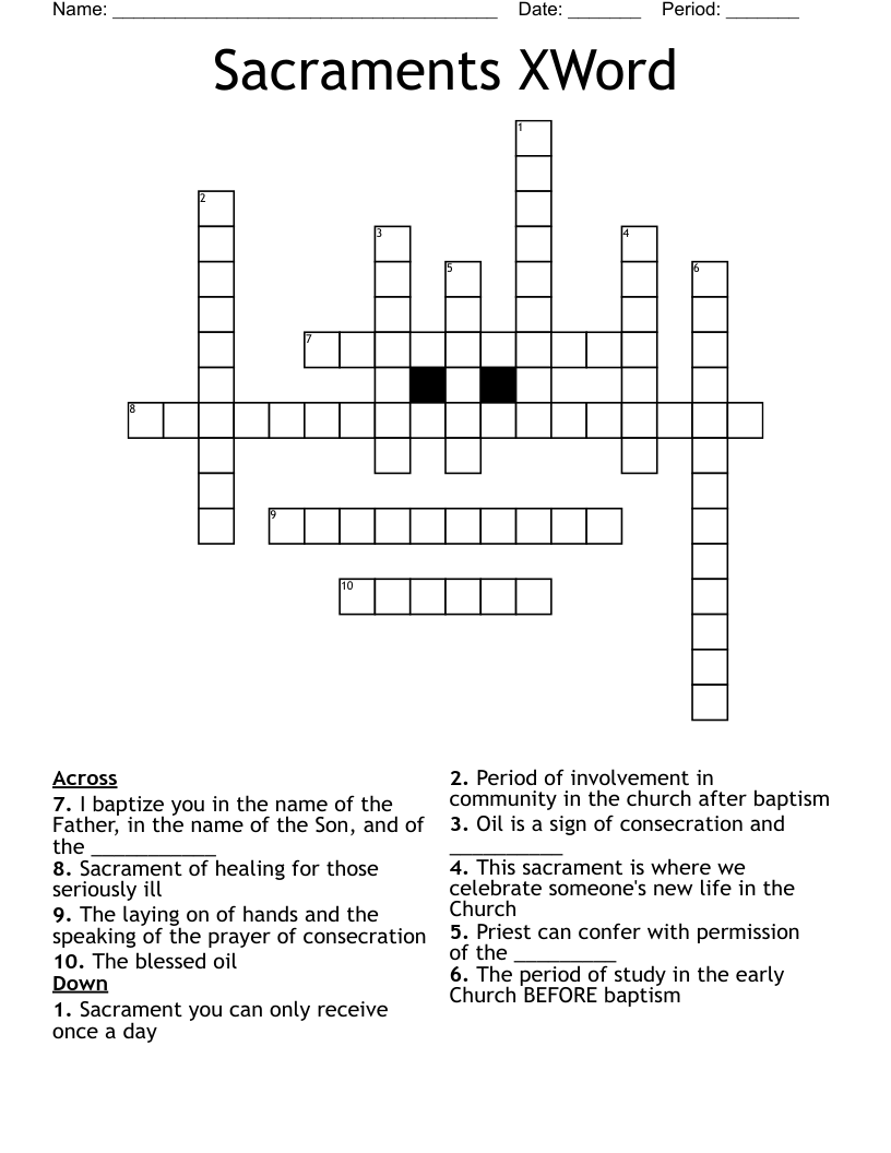Sacraments XWord Crossword