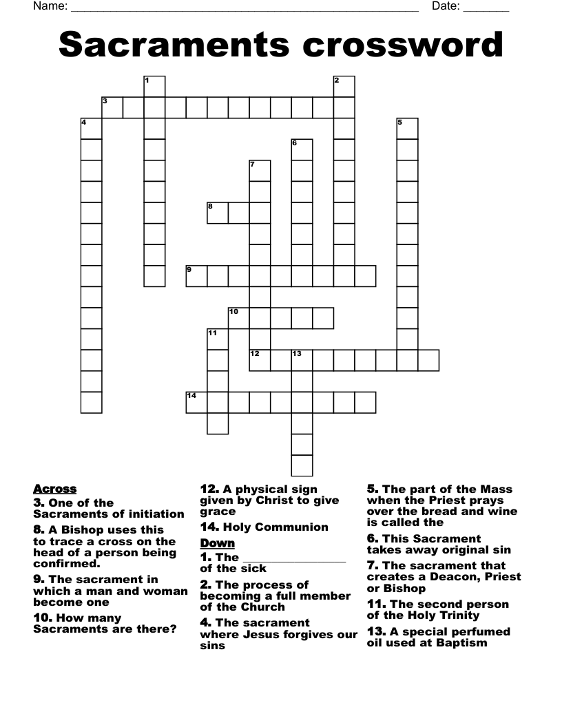 Sacraments crossword