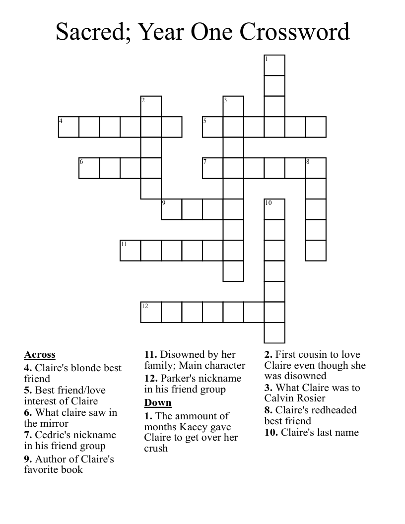 Sacred; Year One Crossword