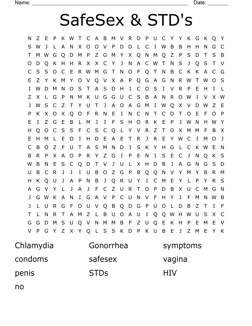 SafeSex & STD's Word Search