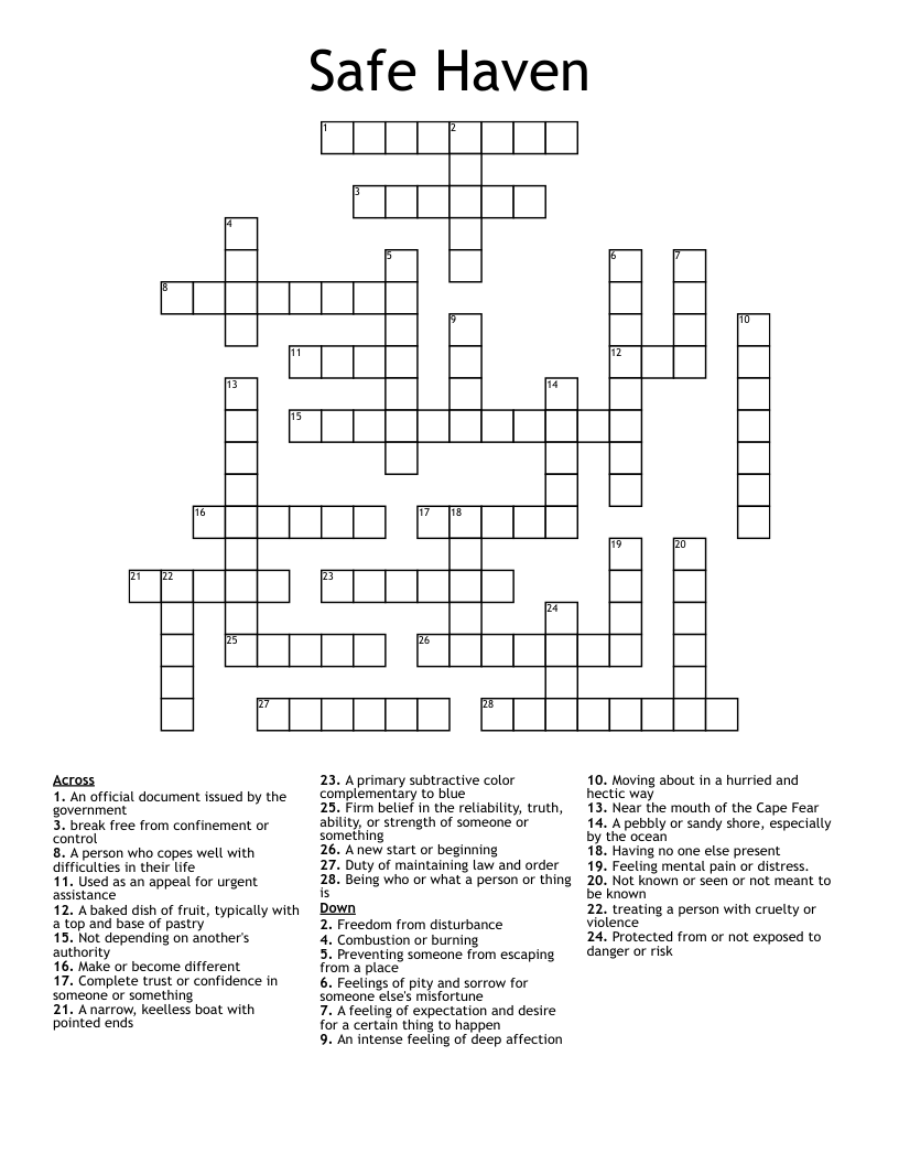 Safe Haven Crossword