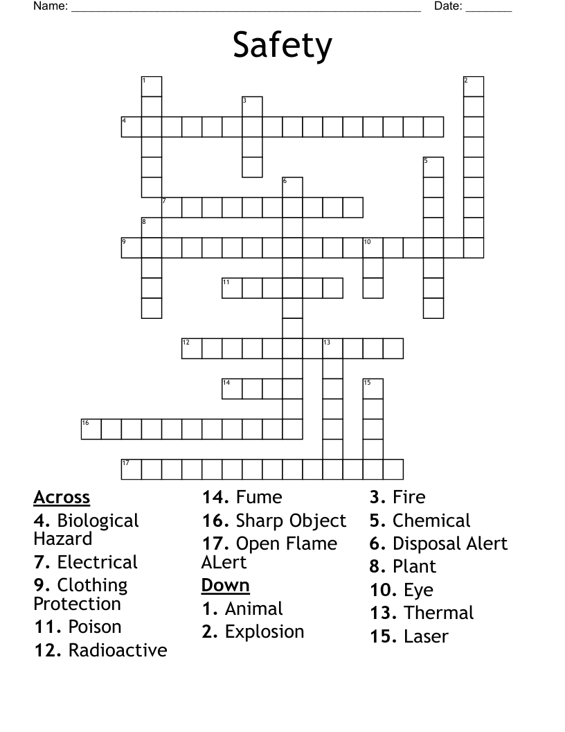 Safety Crossword