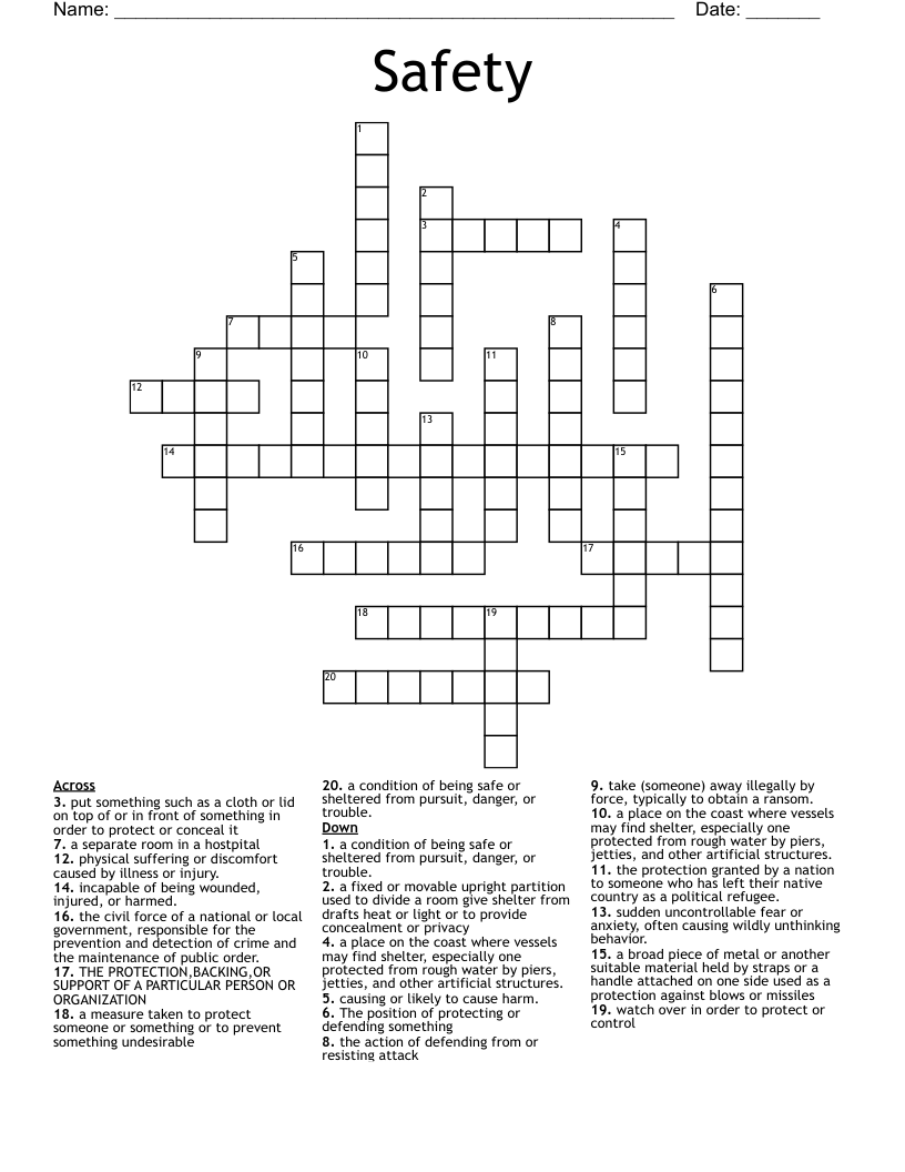 Safety Crossword