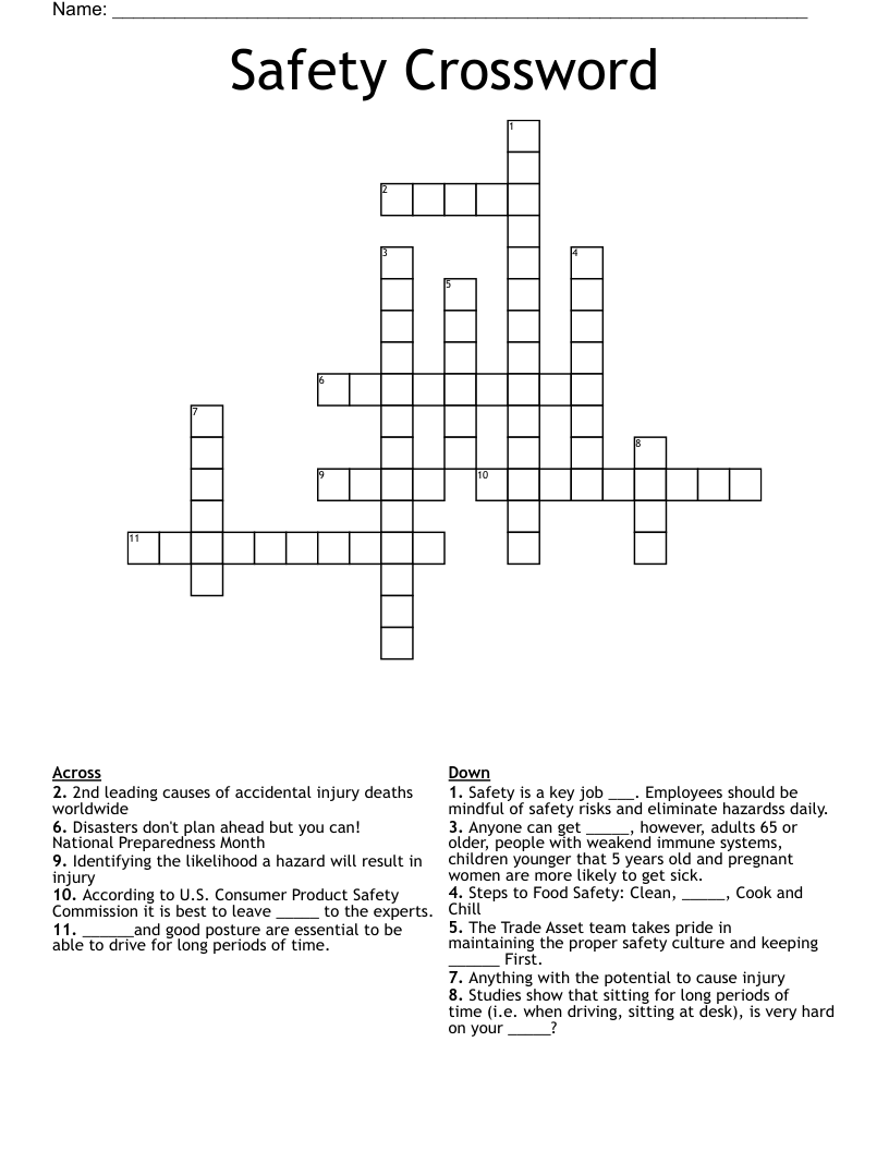 Safety Crossword