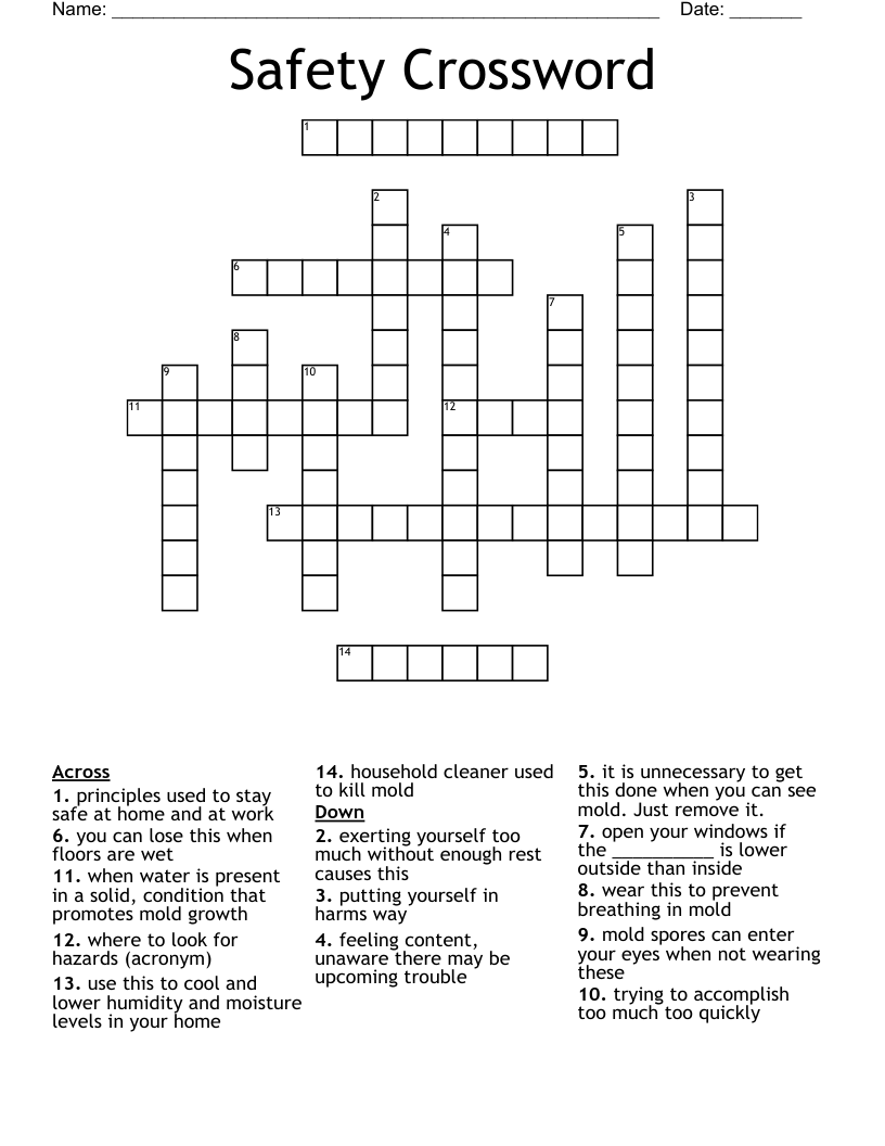 Safety Crossword