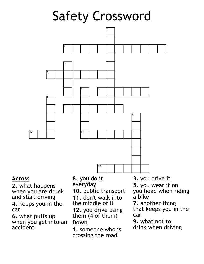 Safety Crossword