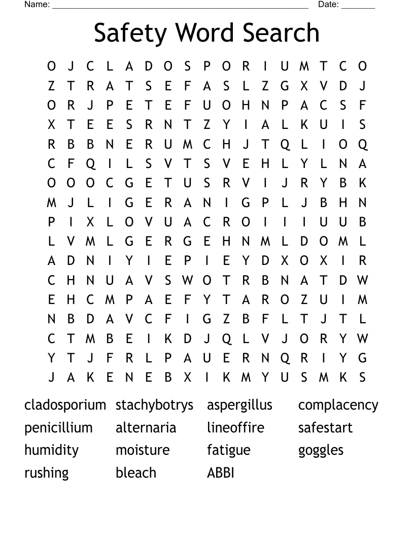 Safety Word Search