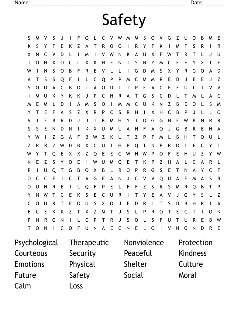 Safety  Word Search