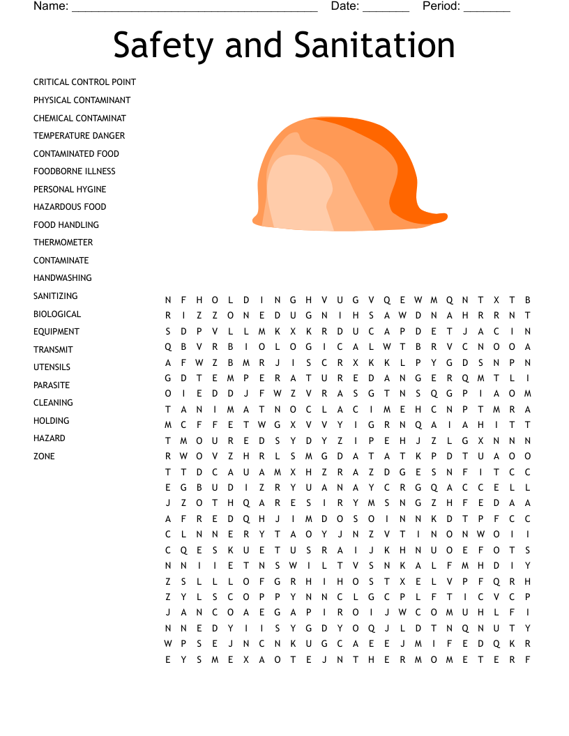 Safety and Sanitation Word Search