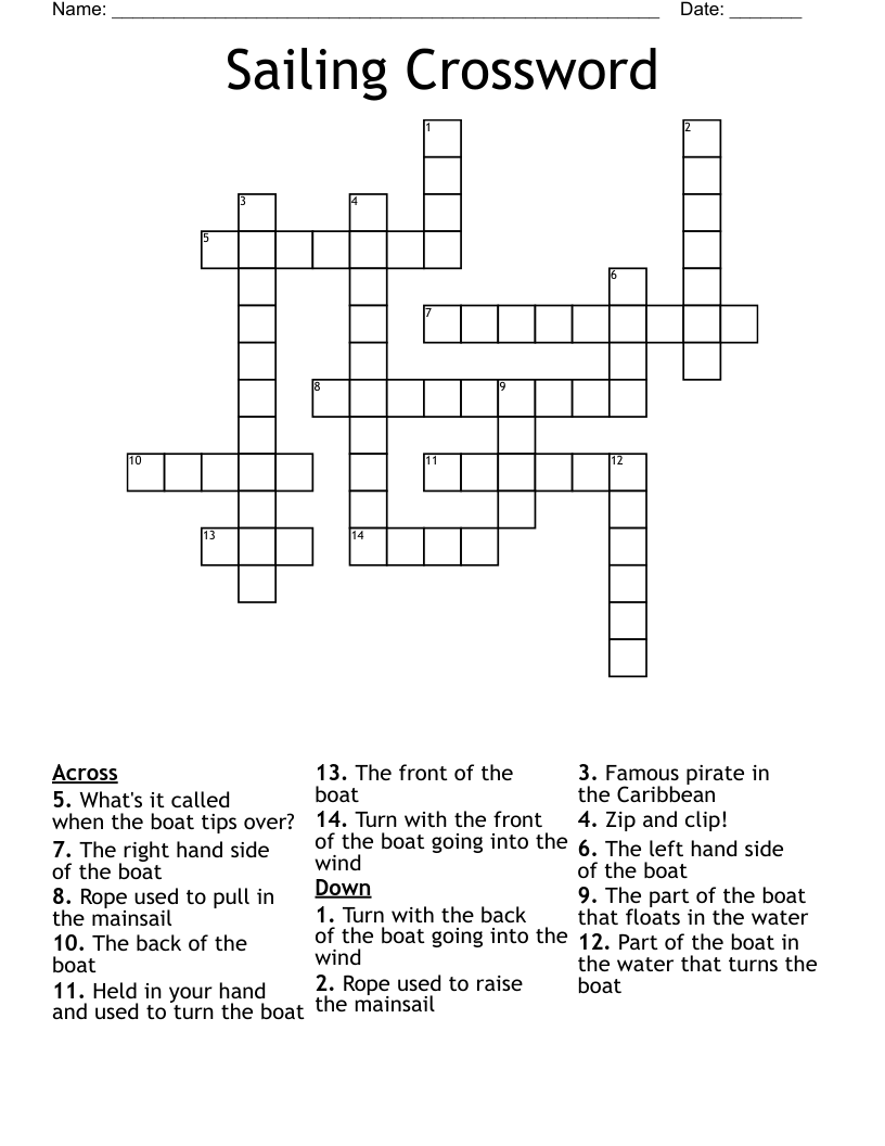 Sailing Crossword