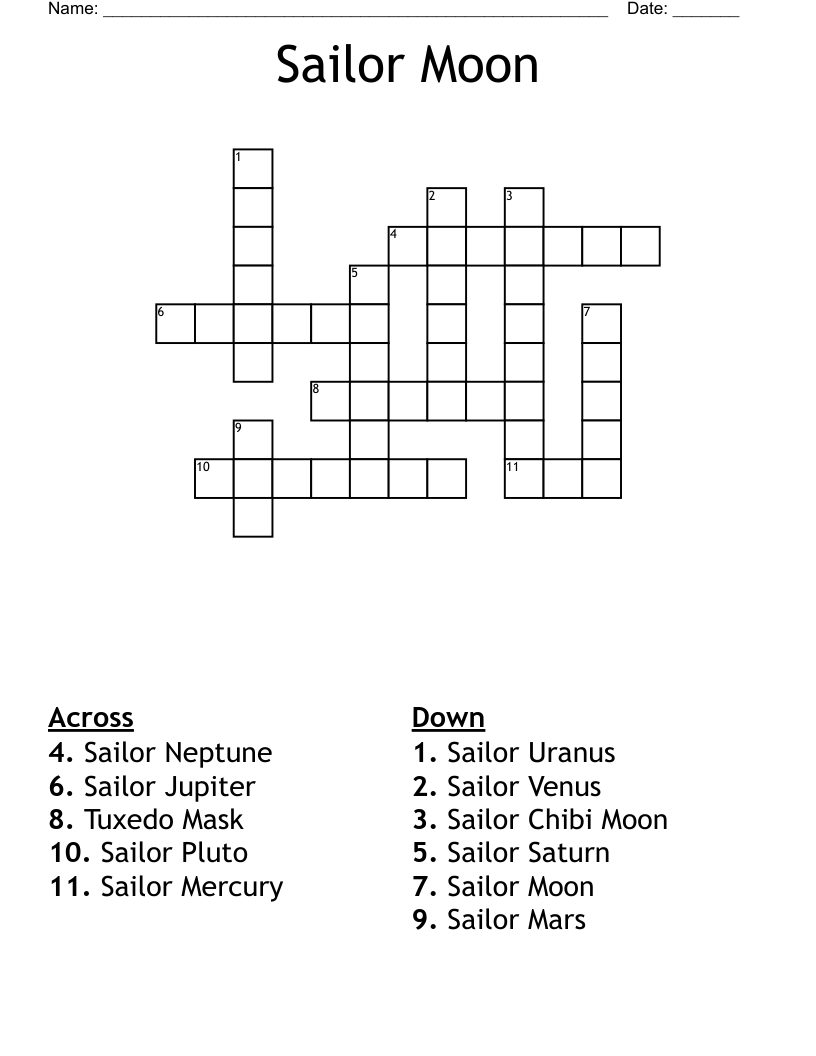 Sailor Moon Crossword