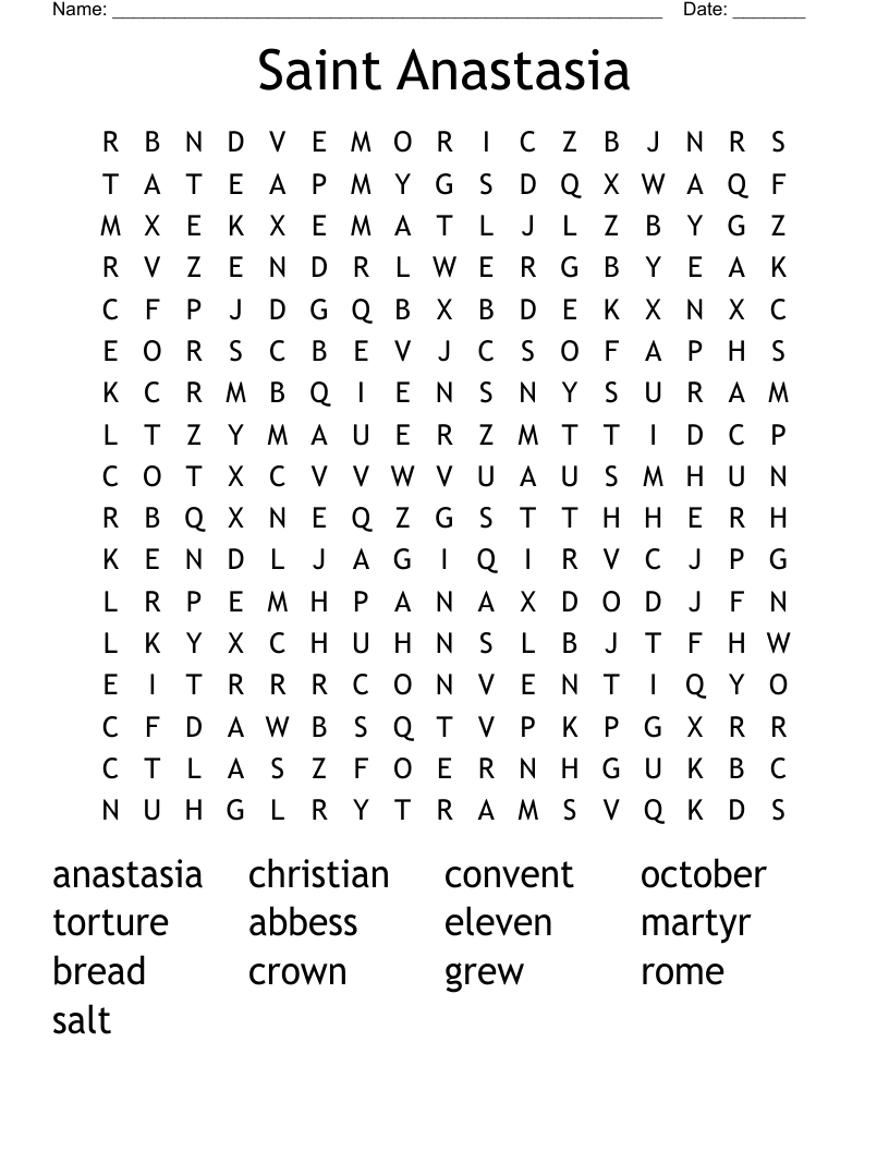 Saint Anastasia Word Search