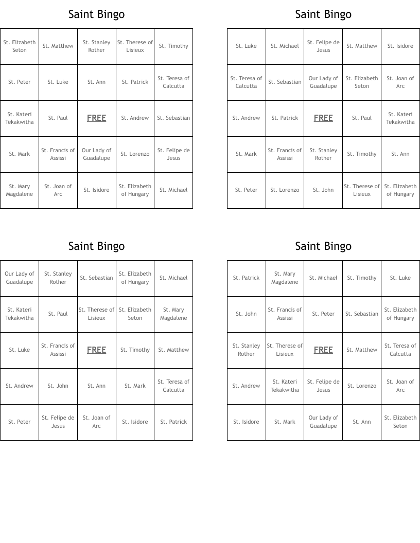Saint Bingo