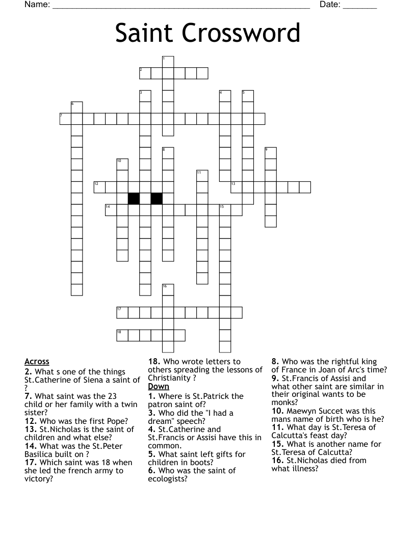 Saint Crossword