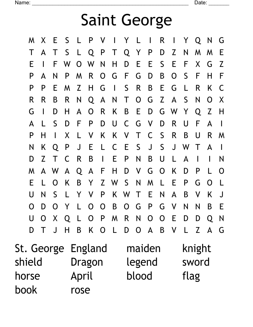 Saint George Word Search