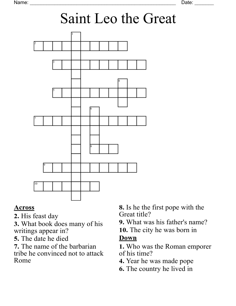 Saint Leo the Great Crossword