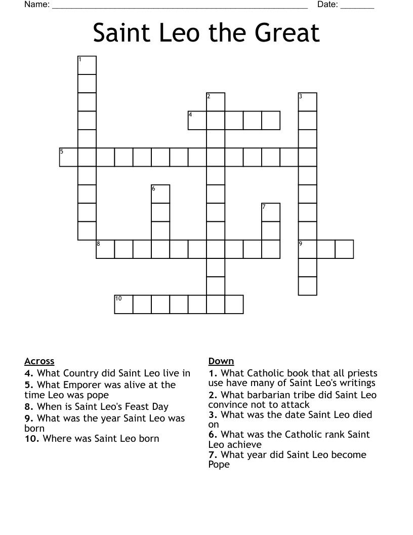 Saint Leo the Great Crossword