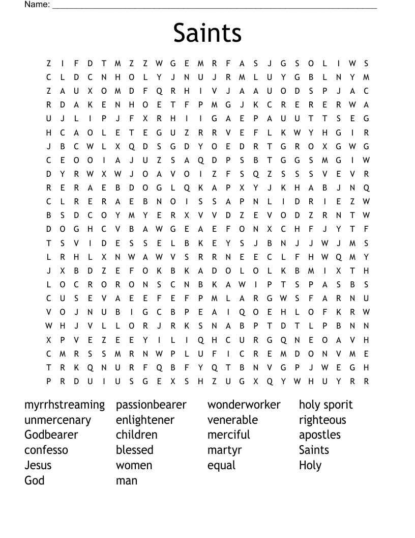 Saints Word Search