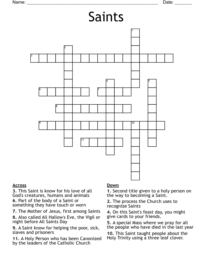 Saints Crossword
