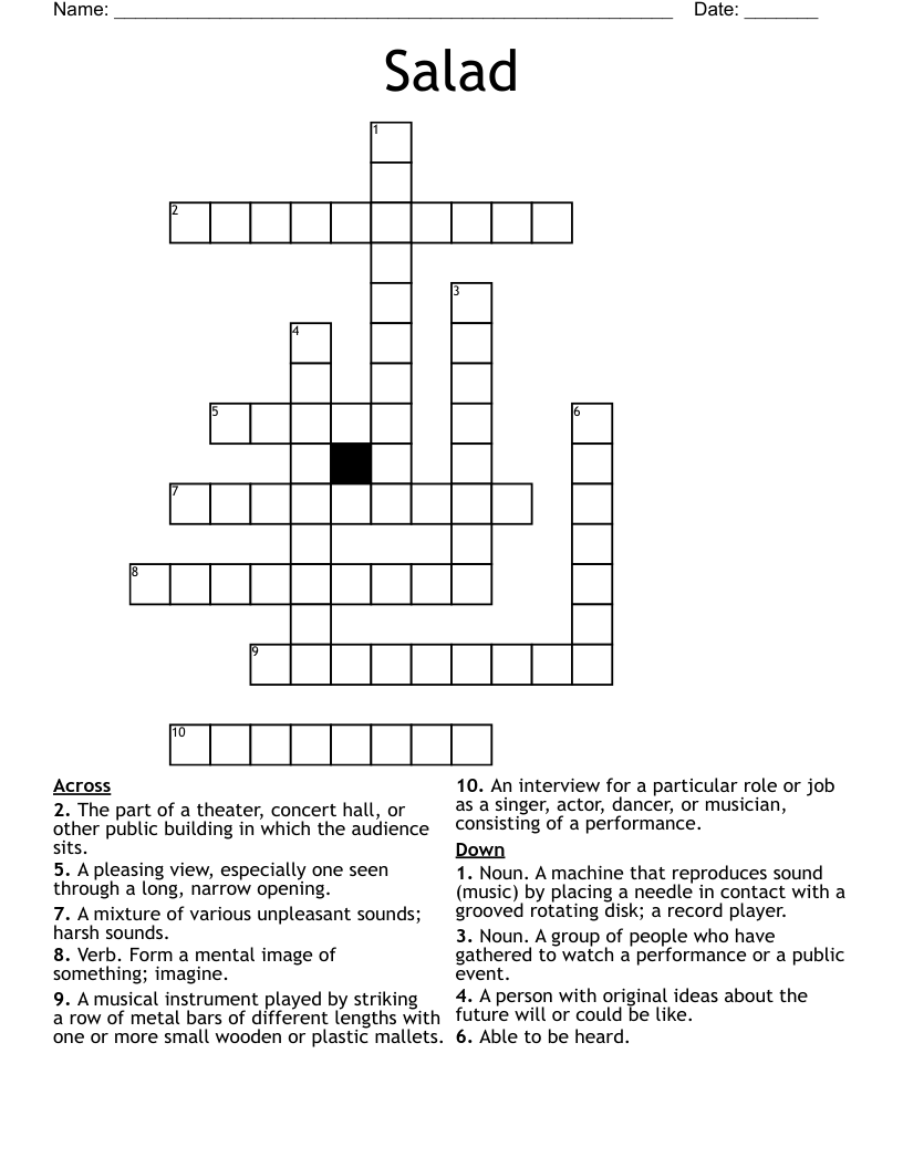 Salad Crossword
