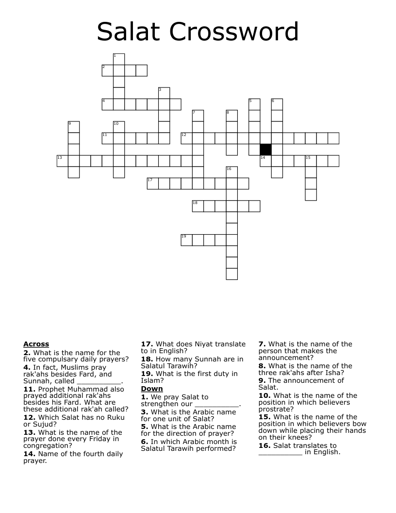 Salat Crossword