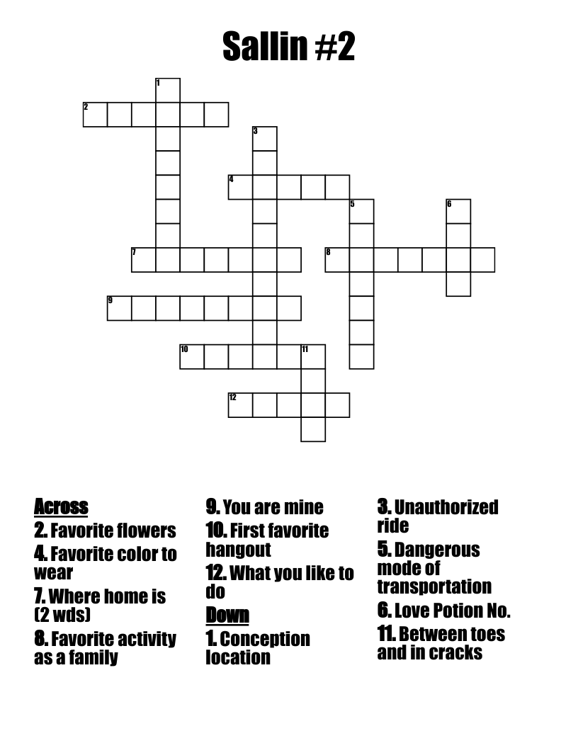 Sallin #2 Crossword