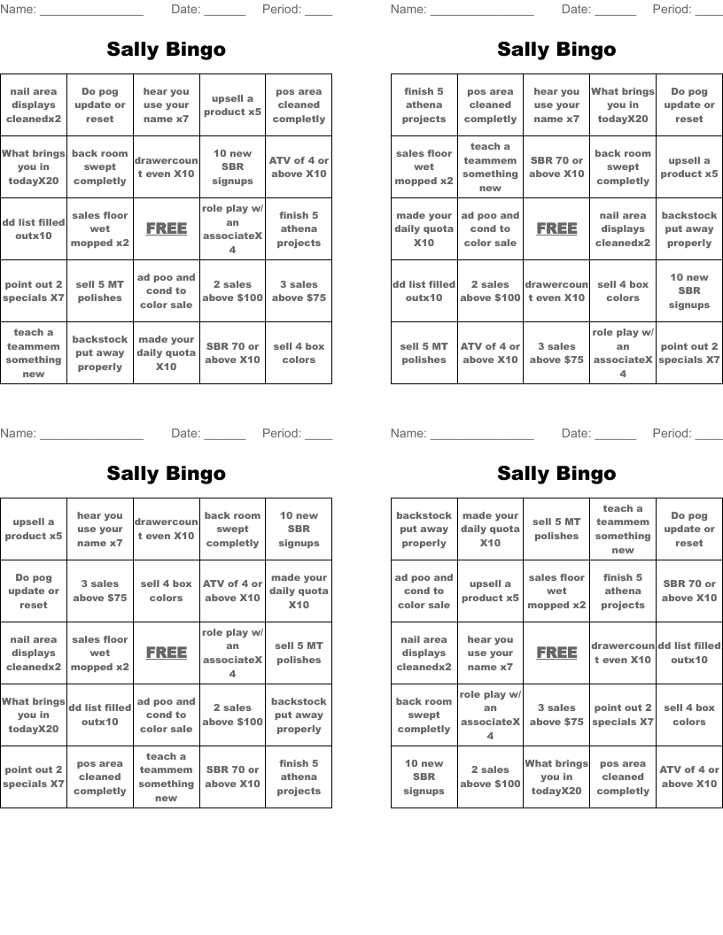 Sally Bingo