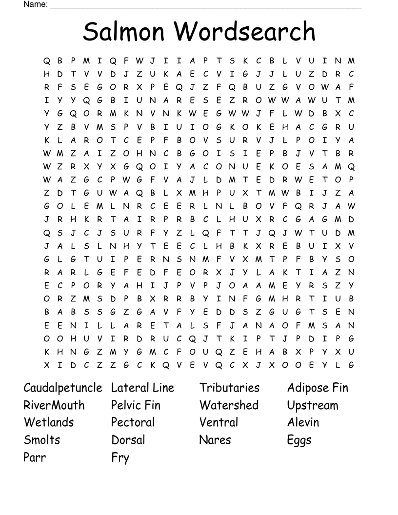 Salmon Wordsearch