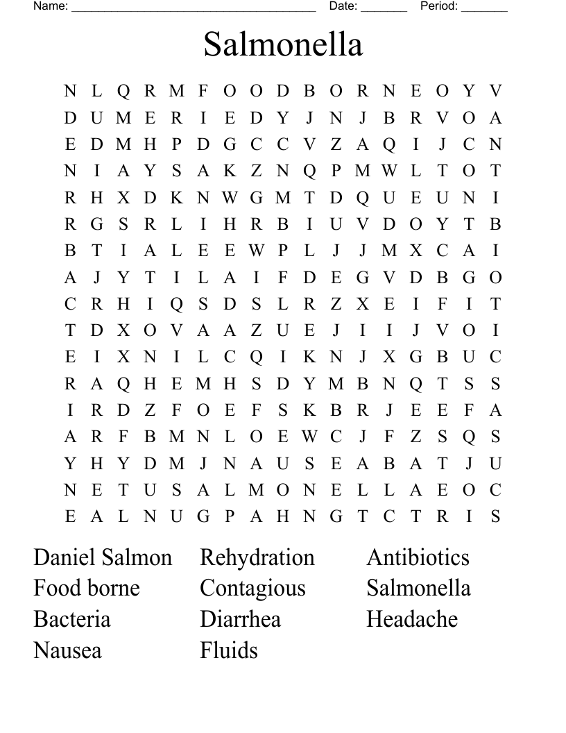 Salmonella Word Search