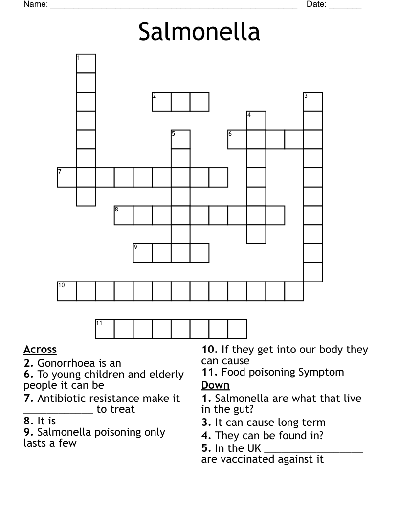 Salmonella Crossword