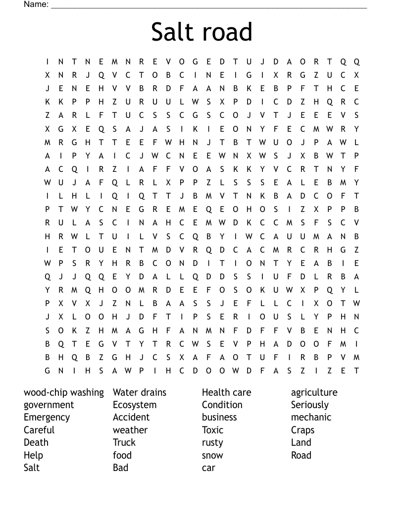 Salt road Word Search
