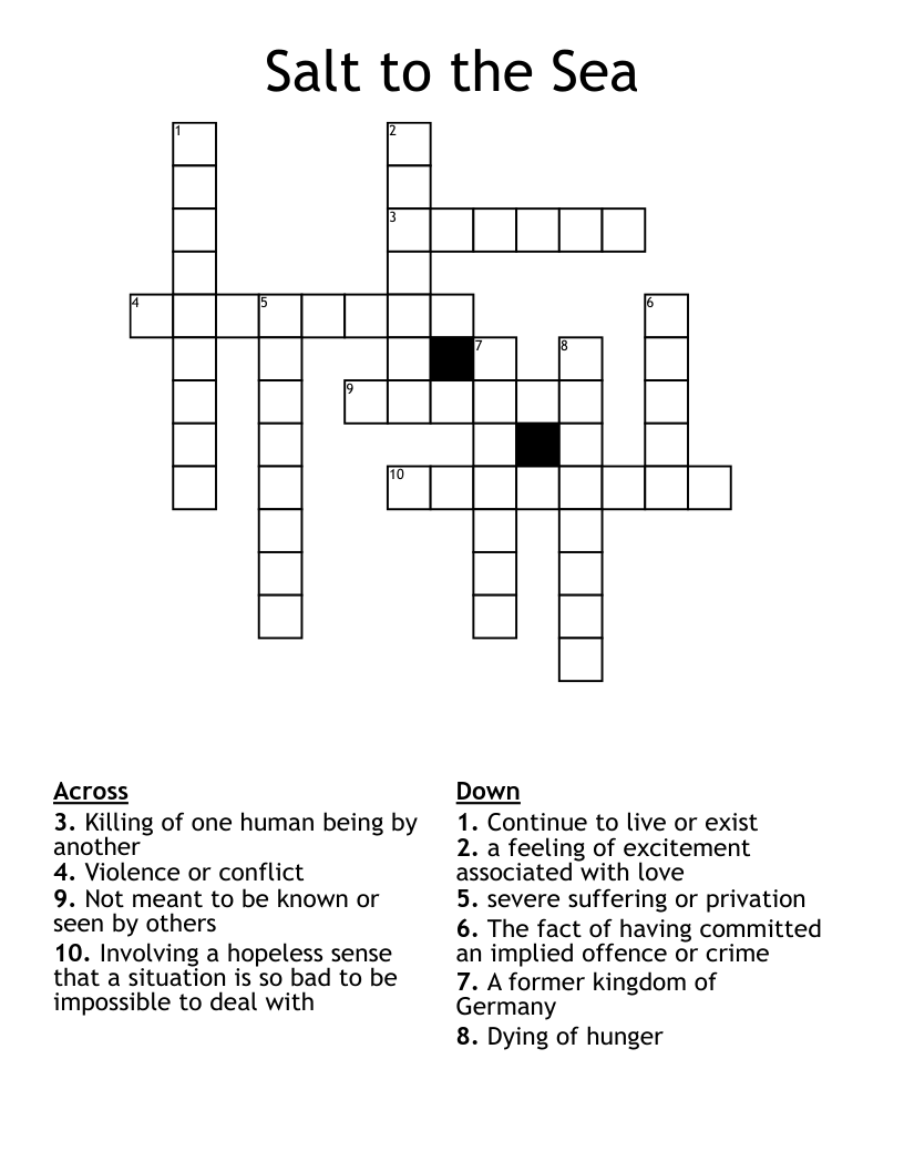 Salt to the Sea Crossword